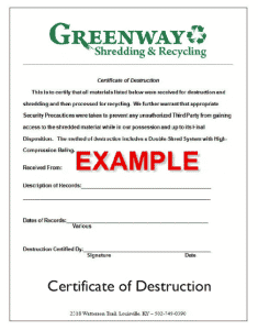 what is a certificate of destruction